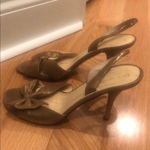 Kate Spade gold slingback heels
